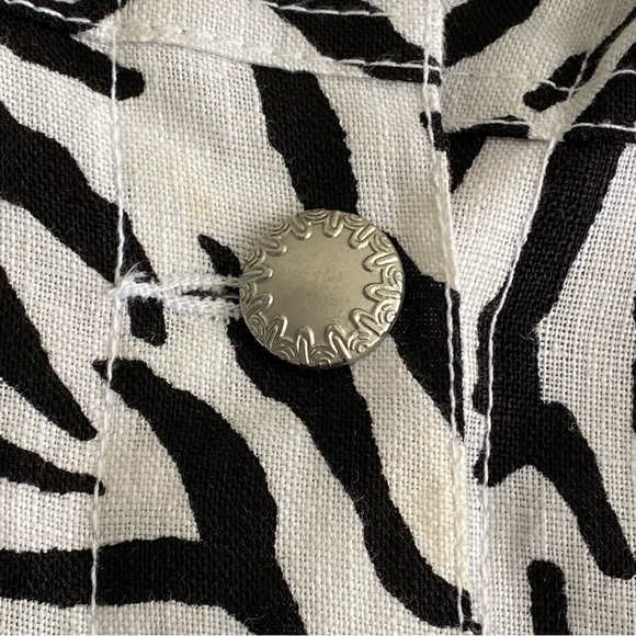 Lucy & Laurel Linen Zebra Animal Print Jacket - Picture 5 of 12
